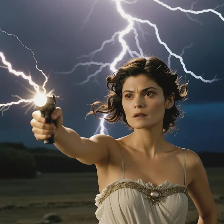 Свєта пускає молнії, ймовірно у Вовчика (у ролі Свєти Audrey Tautou)